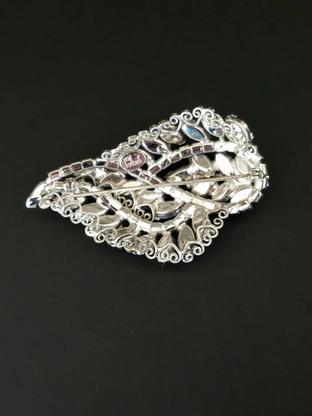 Vintage Hobe Pink and Blue Rhinestone Brooch